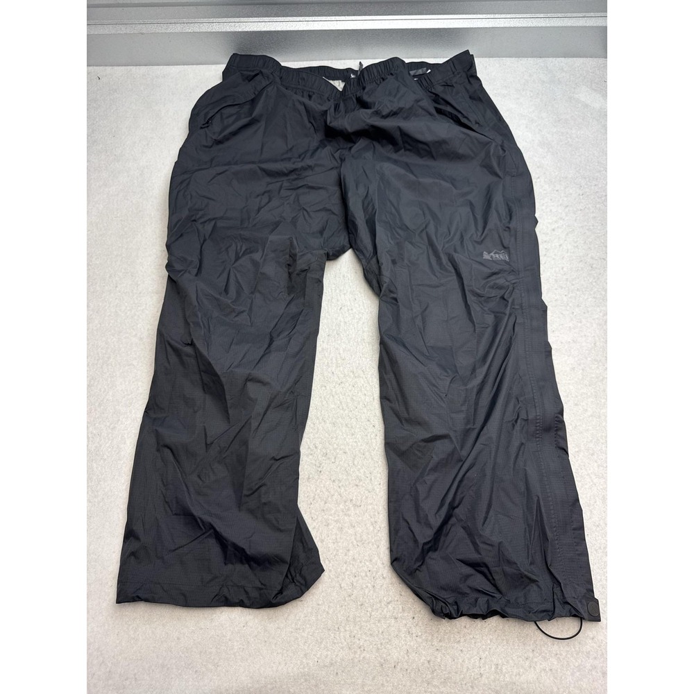 REI Co-op Peak 2.5L Rain Pants Mens 3XL Black Waterproof Hiking Zip Ankles